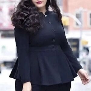 Girl with Curves‎ x Lane Bryant Black Peplum Blazer Jacket Women Plus Size 16